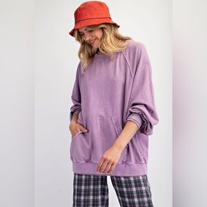 E12 Easel Lavender & Green Relaxed Sweatshirt